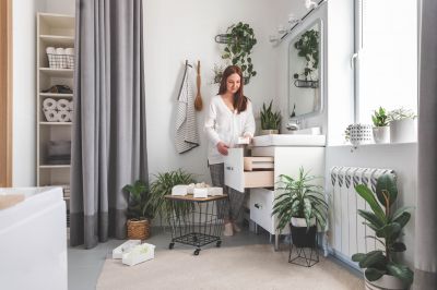 Bathroom Renovation Featuring Modern Storage Solutions